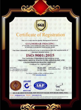 Gulmohar Imaging ISO Certificate